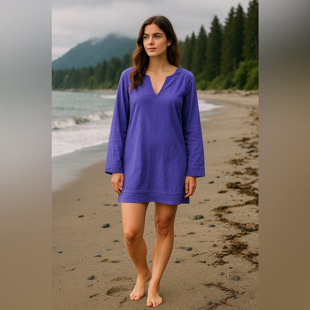 Patagonia Dress Women 14 Tunic 100% Organic Cotton Lightweight Gorpcore Purple